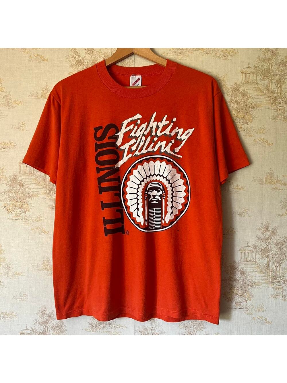 Vintage 90s Fighting Illini Chief Illiniwek T-Shirt | Vintage 50/50 | Size L